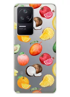 Чехол для Xiaomi Poco F4 с картинкой вкусных и полезных фруктов