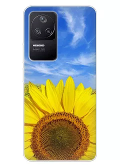 Красочный чехол на Xiaomi Poco F4 с цветком солнца - Подсолнух
