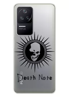 Xiaomi Poco F4 чехол силиконовый - Death Note лого с черепом