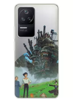 Xiaomi Poco F4 чехол из прозрачного силикона - Ходячий замок герои аниме