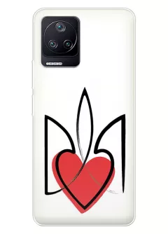 Чехол на Xiaomi Poco F4 с сердцем и гербом Украины
