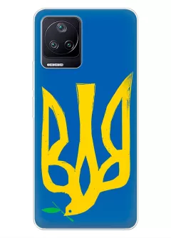 Чехол на Xiaomi Poco F4 с сильным и добрым гербом Украины в виде ласточки