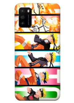Чехол для Xiaomi Poco M3 из силикона - Атака Наруто коллаж
