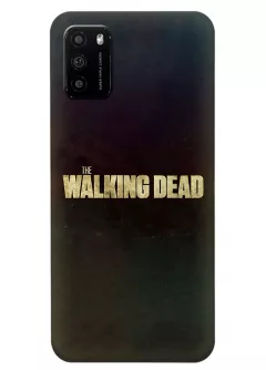 Чехол-накладка для Xiaomi Poco M3 из силикона - Ходячие мертвецы The Walking Dead название крупным планом черный чехол