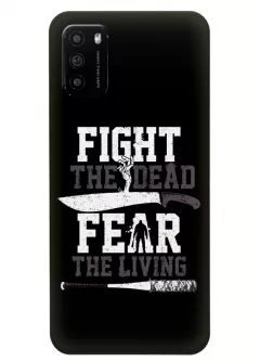 Чехол-накладка для Xiaomi Poco M3 из силикона - Ходячие мертвецы The Walking Dead Fight the Dead Fear the Living черный чехол