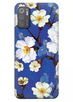 Силиконовый чехол на Poco M3 Pro с цветочным принтом - Цветение