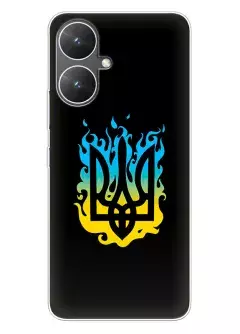 Чехол на Xiaomi Poco M6 с справедливым гербом и огнем Украины