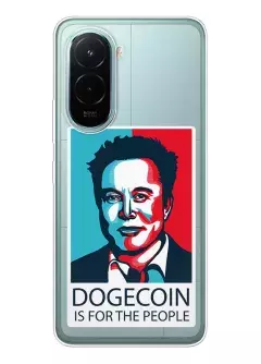 Поко М7 4Дж прозрачный силиконовый чехол - Dogecoin is for people