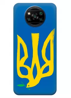 Чехол на Xiaomi Poco X3 с сильным и добрым гербом Украины в виде ласточки