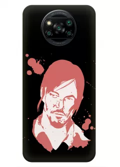 Чехол-накладка для Xiaomi Poco X3 из силикона - Ходячие мертвецы The Walking Dead Дерил Диксон Норман Ридус и его розовый бюст граффити арт черный чехол