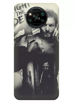 Чехол-накладка для Xiaomi Poco X3 из силикона - Ходячие мертвецы The Walking Dead Дерил Диксон Норман Ридус черно-белый граффити арт