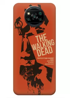 Чехол-накладка для Xiaomi Poco X3 из силикона - Ходячие мертвецы The Walking Dead постер с названием в векторном стиле оранжевый чехол