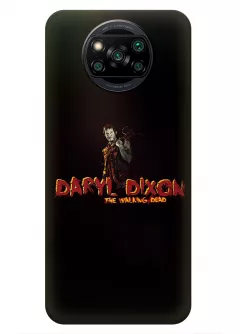 Чехол-накладка для Xiaomi Poco X3 Pro из силикона - Ходячие мертвецы The Walking Dead Daryl Dixon Logo Дерил Диксон Норман Ридус черный чехол