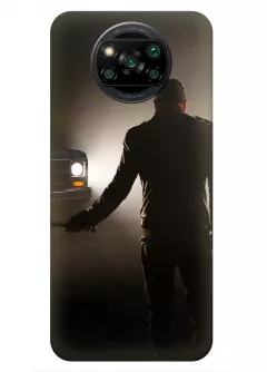 Чехол-накладка для Xiaomi Poco X3 Pro из силикона - Ходячие мертвецы The Walking Dead Ниган Смит Джеффри Дин Морган в сопротивлении ночью внедорожнику