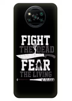 Чехол-накладка для Xiaomi Poco X3 Pro из силикона - Ходячие мертвецы The Walking Dead Fight the Dead Fear the Living черный чехол