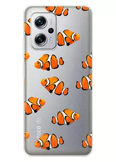 Xiaomi Poco X4 GT силиконовый чехол с рыбками