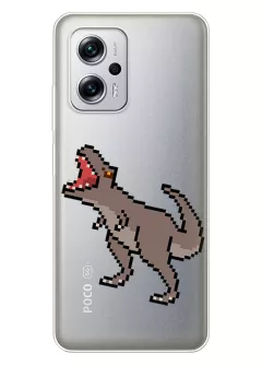 Чехол для Xiaomi Poco X4 GT с принтом - Пиксельный динозавр