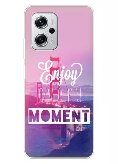 Чехол для Xiaomi Poco X4 GT из силикона с позитивным дизайном - Enjoy Every Moment