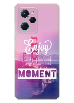Чехол для Xiaomi Poco X5 Pro 5G из силикона с позитивным дизайном - Enjoy Every Moment
