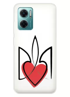 Чехол на Xiaomi Redmi 10 5G с сердцем и гербом Украины