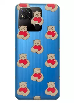 Чехол для Xiaomi Redmi 10A с принтом - Влюбленные медведи