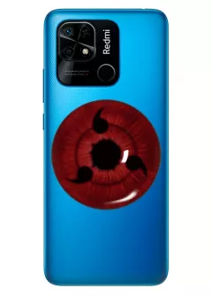 Чехол для Xiaomi Redmi 10C - Наруто Шаринган глаз из прозрачного силикона 