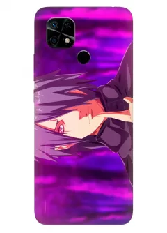 Чехол для Redmi 10C с аниме картинкой - Саске Учиха ультрафиолет