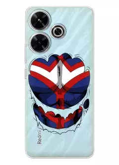 Чехол для Xiaomi Redmi 13 из прозрачного силикона - My Hero Academia All Might