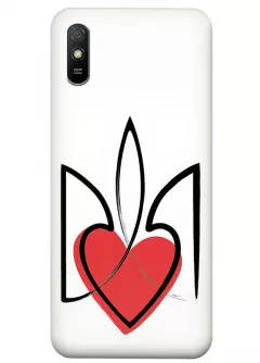 Чехол на Xiaomi Redmi 9A с сердцем и гербом Украины