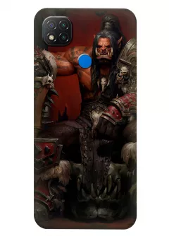 Чехол накладка для Редми 9С из силикона - World of Warcraft WoW Ворлд оф Варкрафт ВоВ Grommash орк орды Громмаш Адский Крик