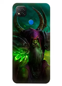 Чехол накладка для Редми 9С из силикона - World of Warcraft WoW Ворлд оф Варкрафт ВоВ Gul’dan Гул’дан в гневе со Скверной