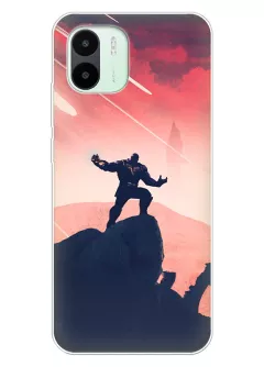 Чехол для Xiaomi Redmi A1 - Танос Thanos вызывает мощь природы с помощью перчатки бесконечности
