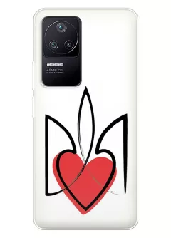 Чехол на Xiaomi Redmi K50 с сердцем и гербом Украины