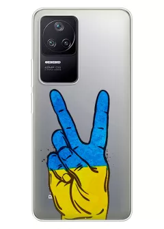 Прозрачный силиконовый чехол на Xiaomi Redmi K50 - Мир Украине / Ukraine Peace