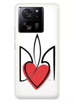 Чехол на Xiaomi Redmi K60 Ultra с сердцем и гербом Украины