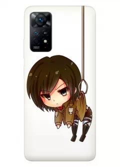 Xiaomi Redmi Note 11 чехол - Атака на титанов Attack on Titan Микаса Аккерман в виде призовой игрушки 