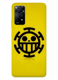 Xiaomi Redmi Note 11 чехол с аниме Ван-Пис One Piece черный логотип черепа вектор-арт 