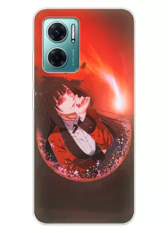 Xiaomi Redmi Note 11E 5G чехол Юмэко Джабами на фоне луны - Безумный азарт, Маньяк азартных игр, Какэгуруи, Kakegurui Compulsive Gambler 