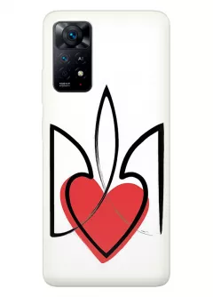 Чехол на Xiaomi Redmi Note 11S с сердцем и гербом Украины