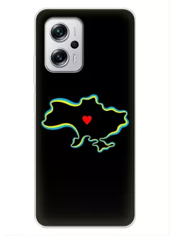 Чехол на Xiaomi Redmi Note 11T Pro для патриотов Украины - Love Ukraine