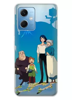 Xiaomi Redmi Note 12 аниме чехол из прозрачного силикона - Ходячий замок персонажи