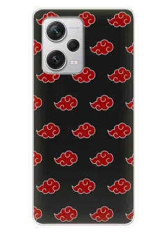 Xiaomi Redmi Note 12 Pro+ чехол с аниме силиконовый - Наруто Акацуки лого