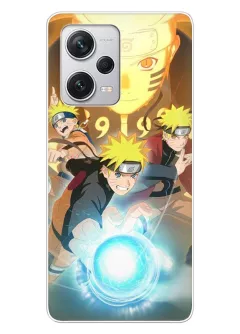 Xiaomi Redmi Note 12 Pro+ чехол с аниме картинкой силиконовый - Атака Наруто