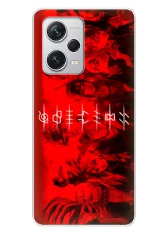 Xiaomi Redmi Note 12 Pro+ чехол из силикона - Наруто в красных тонах