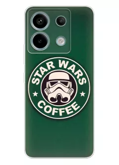 Сяоми Редми Нот 13 Про чехол - Coffee белый штурмовик White Stormtroopers в стиле логотипа Starbucks