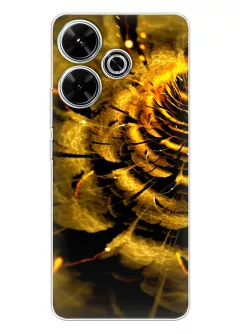Xiaomi Redmi Note 13R силиконовый чехол с картинкой - Золотой цветок