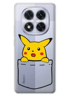 Xiaomi Redmi Note 14 Pro Plus 5G чехол Pokemon Пикачу в кармане из прозрачного силикона