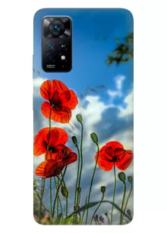Чехол на Xiaomi Redmi Note 11 Pro 5G с нежными цветами мака на украинской земле