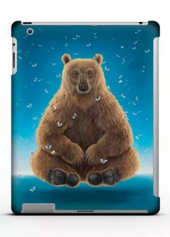 Чехол с медведем и бабочками для iPad 2/3/4