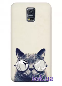 Чехол для Galaxy S5 Plus - Кот в очках